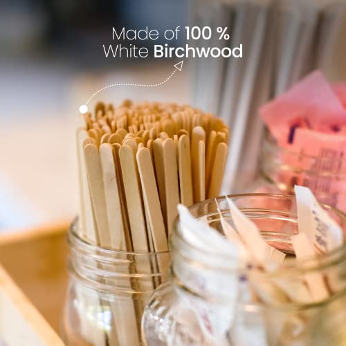 Image of Coffee Stirrers Disposable Wooden Coffee Stir Sticks - Round-End Birchwood 5.5 Inches Large Wooden Stir Sticks - Pack of 500