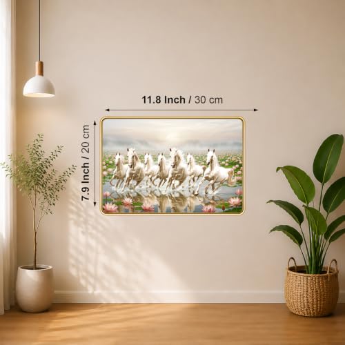 Image of 7 Running Horses Vastu Photo Frame, 8x12 Inch