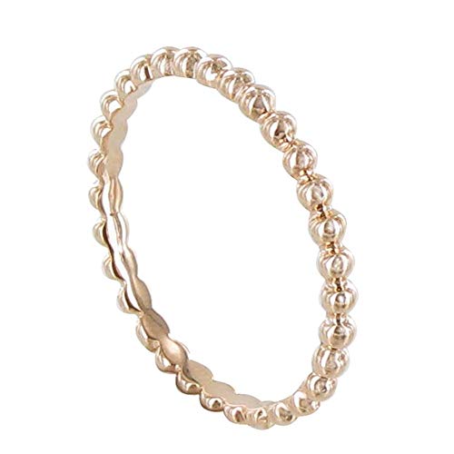 LES POULETTES BIJOUX - Bague Plaqué Or Rose Anneau de Billes - Taille 48