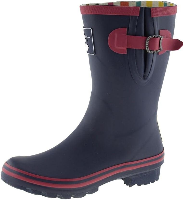 Evercreatures Rubber Rain Boots For Women's Garden Shoes Waterproof Boots Cute Printing Rainbow Mid-Calf Rain Boots UK Brand