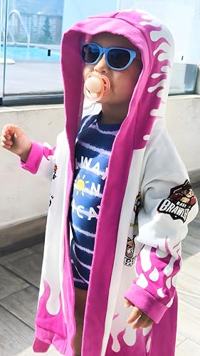 Image of Baby Hooded Bathrobe 100% Cotton Soft & Absorbent Unisex Bathrobe for Boys & Girls Sizes 12-24M