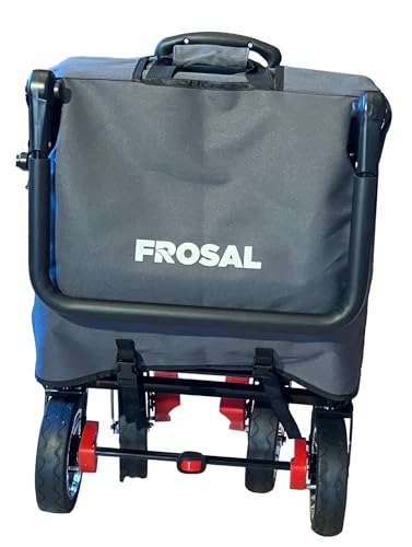 FROSAL Bollerwagen faltbar Leo PU Räder mit Sonnendach und Stauraumerweiterung Klappbollerwagen faltbar mit Bremse – Bild 7