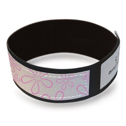 Amphipod Stretch Bright Reflective Band - Pink Flower
