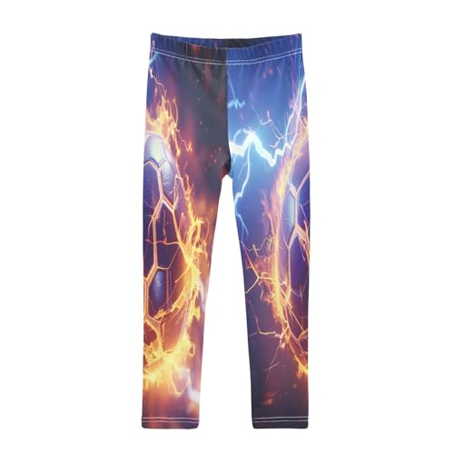 Toddler Girls Leggings Printed Yoga Pants Leggings Fire Soccer Ball for Kids