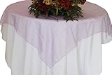 Wedding Linens Inc. (2 PCS) 72' Square Organza Sheer Table Overlays Toppers Organza Tablecloths Table Covers Linens for Wedding Party Banquet Events - Lavender