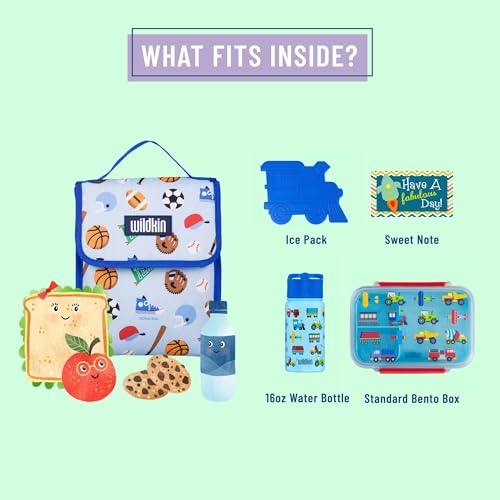 Wildkin Lancheira térmica infantil – reutilizável, ideal para lanches quentes/frios, escola e viagen