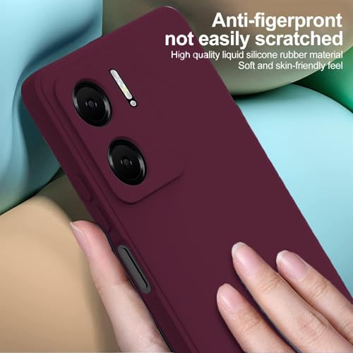 Image of DIZORO Compatible with Mi Redmi 11 Prime 5G Back Cover with Upgraded Square Edges for Camera Protection Premium Designer Lightweight Shockproof Flexible Matte Silicone Mobile Phone Case (Wine Red)