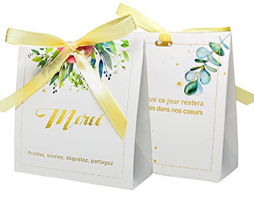 25 Boîtes à Dragées Mariage Baptême Boîte Cadeaux Bonbonnière Mariage Décoration Table cadeau pour invités Mariage Première Communion cadeau remerciement...