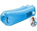 Inflatable Lounger by Legit Camping with Carrying Bag & Pockets for Indoors/Outdoors - Inflatable Couch & Air Chair with Headrest & Securing Stake- For Camping Beach or Pool (Light Blue)