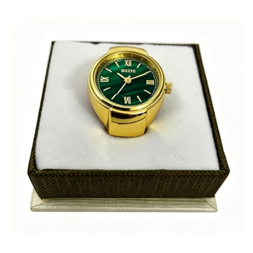 Image of JewelryWe Finger Watch for Women - Stretchy Elastic Band Round Simple Dial Quartz Ring Watches for Daily and Office