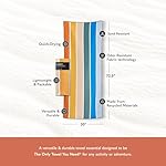 Nomadix Original Towel - Perfect for Beach, Pool, Travel, Camping, Yoga - Made with Recycled Materials - Super Absorbent - Sand Resistant - Stripes Retro - 72.5" x 30" - Image 3