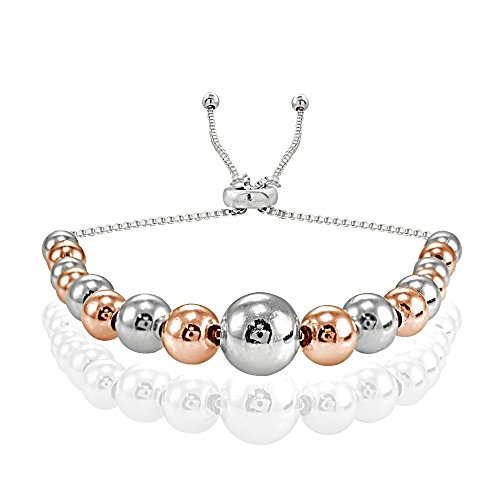 Image of Hoops & Loops Sterling Silver Graduated Bead Adjustable Bracelet