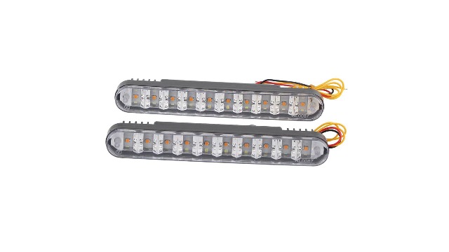 Feux Diurnes LED Yctze 2x30 Diodes - DRL + Clignotants Blanc/Ambre 12V Universel
