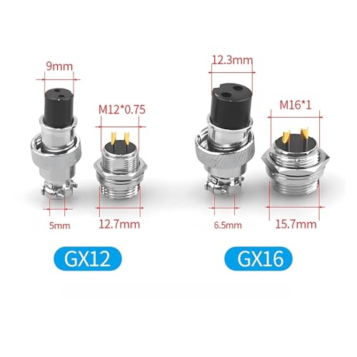 Conector Circular para Aviación GX16 20 Sets 2 Pines miniatura 6