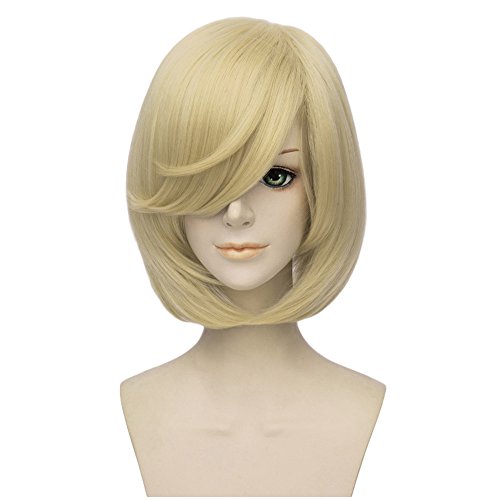 Flovex Short Straight Blonde Anime Cosplay Wigs Costume Party Daily Hair (Blonde)