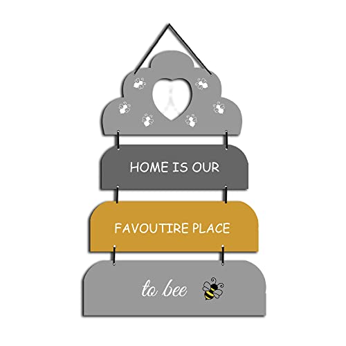 Image of EXPLEASIA Decorative Wall Hanging Wooden Decoration Item for Home Office Living Room Bedroom Decoration Items Home Decor Gift Items (Home is our)