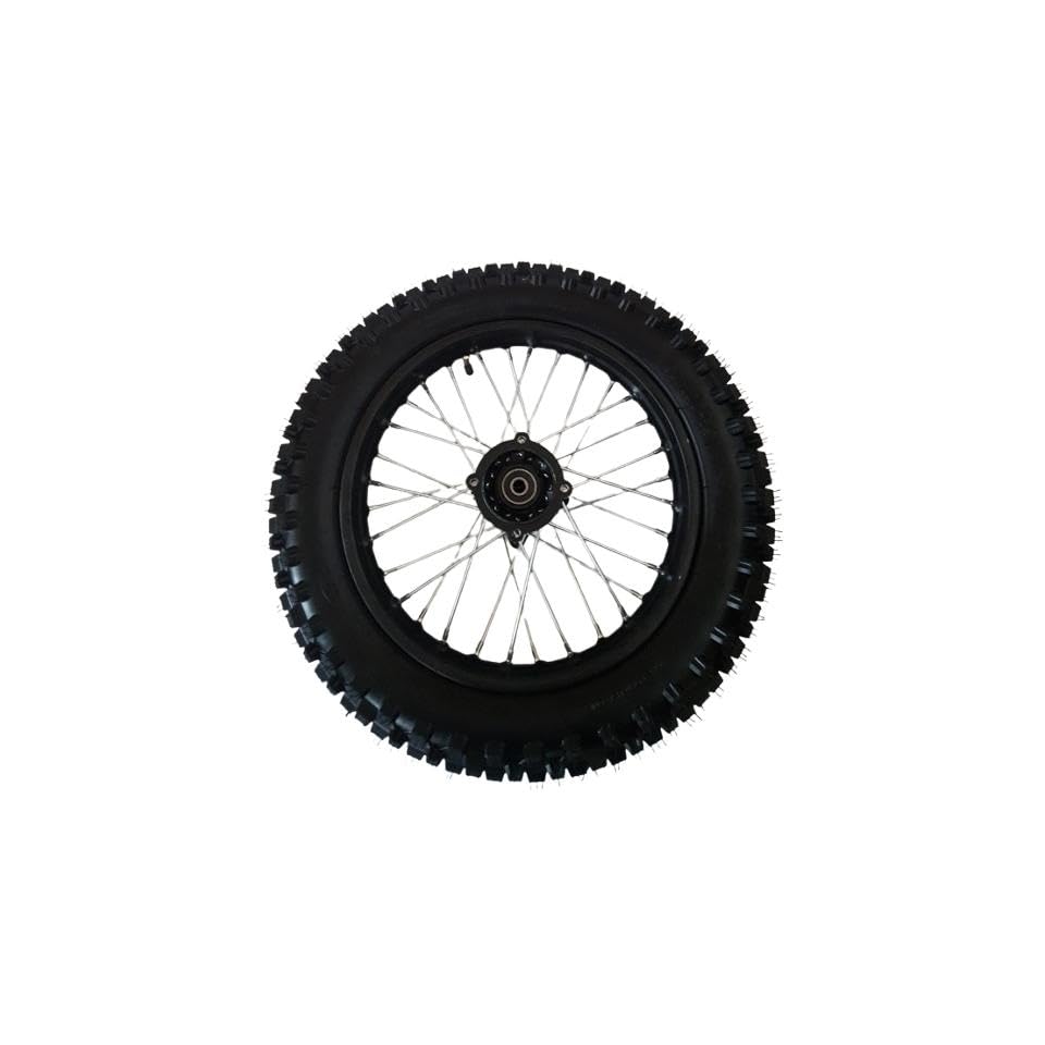 Dirtbike Komplettrad Pitbike Stahlfelge Ersatzreifen hinten 14 Zoll 90/100-14 12mm Achse
