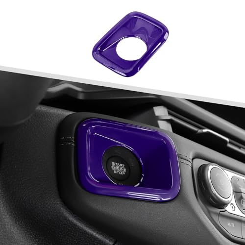 Garniture de bouton de démarrage Jeep Wrangler JL en alu violet antichoc Jimen 2024-2025