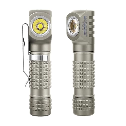 Image of Mankerlight E02 III Titanium Rechargeable Pocket Flashlight, Compact Lightweight LED Headlight (6500K Cool White, Bead Blasted)