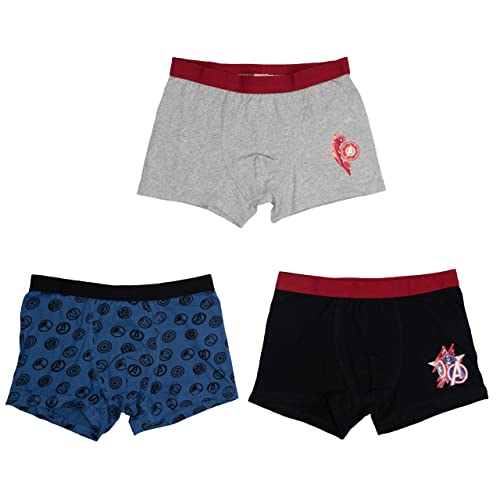 Marvel The Avengers Boxershorts für Jungen Kinder Unterhose Unterwäsche Mehrfarbig Bunt (3er Pack) (as3, Numeric, Numeric_110, Numeric_116, Regular, 110-116)