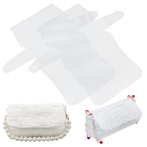 NBEADS 6 peças de folhas de tela de malha de plástico DIY, folhas de plástico bordado para artesanato folhas de lona para fazer saco de crochê faça você mesmo bordado fio acrílico artesanato projetos