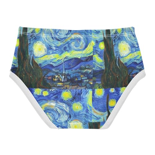 Joisal Abstract Starry Night Blue Sky Panties Little Girl Girls Underwear Toddlers Cotton Colorful Briefs Undies Kids 2t2