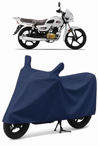 Image of Shield Heavy Duty Bike Cover for Tvs Radeon | All-Season, Tear-Proof Fabric | with Side Mirror Pocket & Buckle Belt | Tvs Radeon Bike Cover