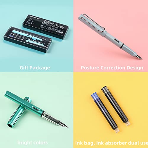 Fountain Pen Set, Medium Nib, Includes 2 Ink Cartridges And Ink Refill Converter, Gift Case, Journaling, Calligraphy, Smooth Writing Pens, Black #TOP3