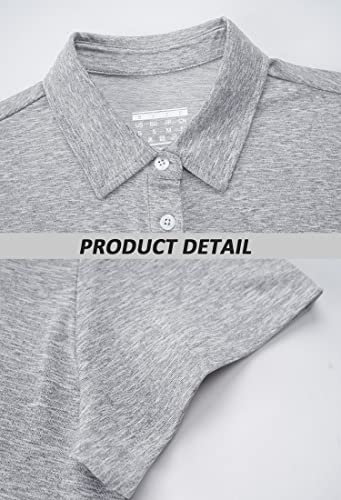 Tilvenlu Polo T-Shirts For Women Short Sleeve Golf Shirts Dry Fit Sport Polo Shirts Summer Yoga Tee Shirt Silver #TOP4