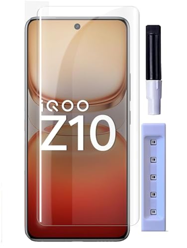 Image of MACLEN Ultra Premium HD Adavnced Glue UV Curved Tempered Glass for iQOO Z10 5G | With HD clearity full curved edge protection and Installation Kit