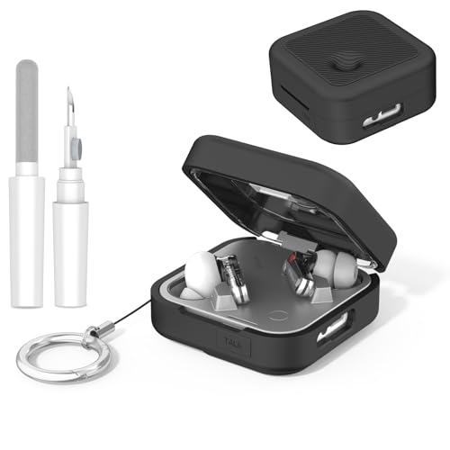 TUDIOW Nothing Ear 3(2025)�p�|�[�^�u���ی�P�[�X �y�ʃV���R���J�o�[ Nothing Ear 3 �[�d�P�[�X �J���r�i&�N���[�j���O�L�b�g�t�� �ϏՌ� ���h�~ (�u���b�N)