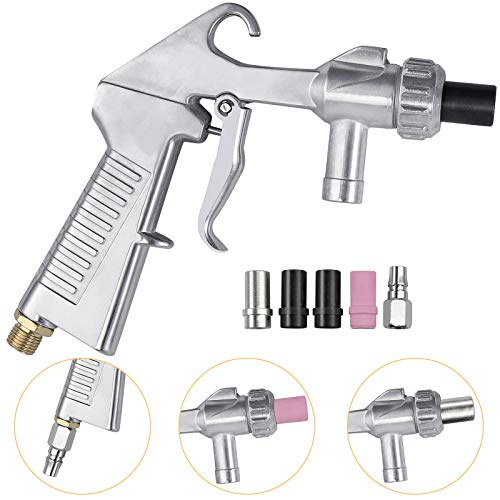 Sandblaster Gun Kit, AMTOVL Sandblaster + Sand Suction Pipe+ Ceramic Nozzles + Extra Iron Nozzle Tip Set for Abrasive Sand Blasting Derusting - Thumbnail 6