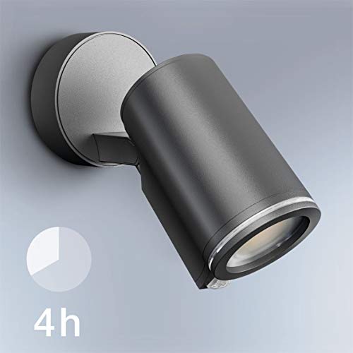 Steinel LED Strahler Spot ONE S anthrazit, 90° Bewegungsmelder, inkl. LED GU10-Leuchtmittel, per Kabel vernetzbar, Aluminium, 7,47 W