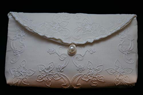 Champagne Lace Clutch Purse, Envelope Clutch Purse, Philippines Cutwork Embroidery Clutch, Bridal Clutch Purse, Wedding Clutch, Jusi Silk