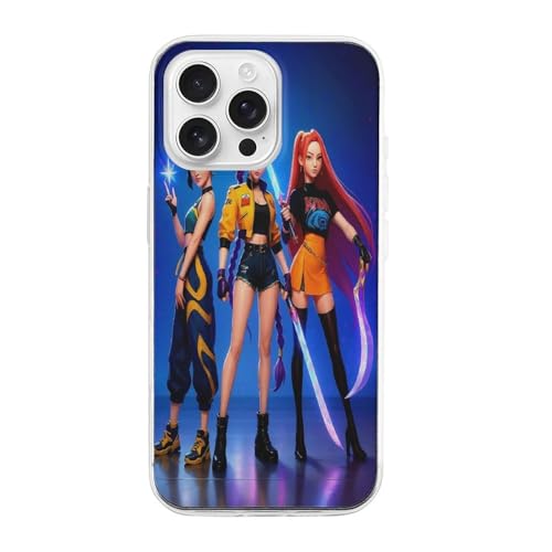 可愛い 光沢があり K-POP ガールズ!デーモン・ハンターズ ケースお洒落で薄く 衝撃吸収 適用対象 iPhone 16 Pro Max