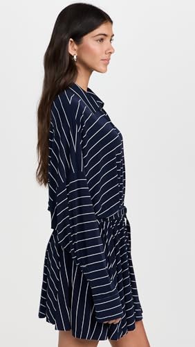 Image of Norma Kamali Women's Super Oversized Shirt Flared Mini Dress