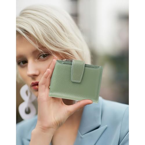Image of FALAN MULE Small Wallet for Women Leather Bifold Compact RFID Blocking Small Womens Wallet Purse
