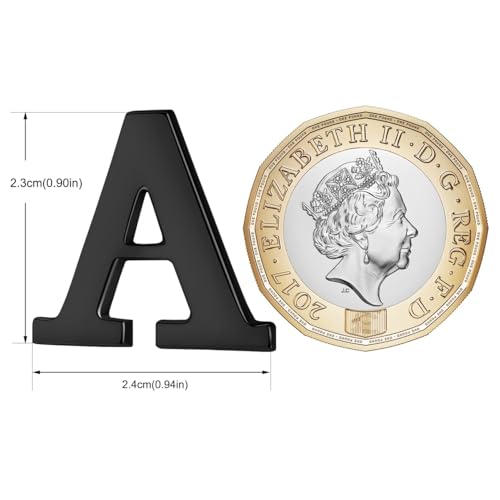Image of HONEY BEAR Initial Alphabet Letter Lapel Pins Collar Badge Brooches for Mens /Womens Shirt Dress Decoration Black