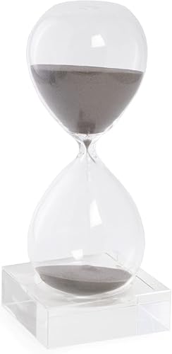 Bey-Berk Temporizador de arena de cristal de 30 minutos con arena gris