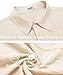 COOFANDY Men's Button Up Shirt Short Sleeve Casual Shirt for Men Linen Beach Vacation Shirts Beige