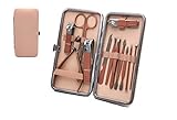 Manicure Pedicure Set Nail Clippers Cutters Stainless Steel Professional Toenail Clippers Nail Scissors Grooming Kit,Travel Case,12pcs