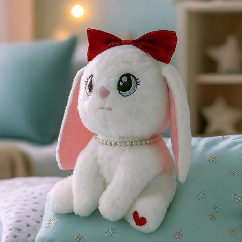 Image of White Bunny Soft Toy for Kids Stuffed Soft Toy with Cute Hug-Friendly Plush for Babies, Toddlers & Children Safe, Lightweight & Easy to Clean (28CM)