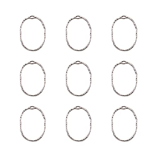 PandaHall 10pcs Alloy Oval Open Back Bezel Pendants