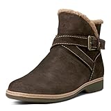 Earth Footwear, Hutton Water Resistant Almond Toe Casual Booties, Dark Brown 200, 8.5 M