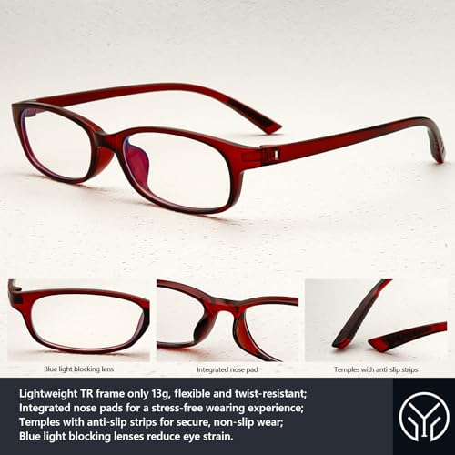 Image of Trendy Rectangular Glasses for Women Men Narrow Square Blue Light Blocking Fake Eyewear Y2K Cosplay Glasses