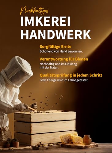 bedrop Manuka Honig mit MGO 500+ XXL Glas - 100% echter Premium Manukahonig aus Neuseeland mit zertifiziertem Methylglyoxal Gehalt (Analyse-Zertifikat) - 140g