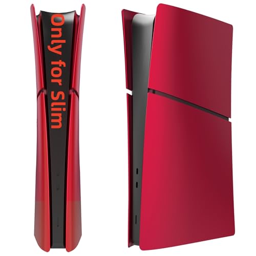 Image of Slim Digital Edition Cover Plates for New PS5 Slim Console, Shell Panels Compatible with New PlayStation 5 Slim Accessories Protective Replacement Faceplate (Volcanic Red)