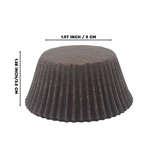 Image of Premium Coffee Greaseproof Cupcake Liners Muffin Paper Baking Cups Standard Size, 100-Count