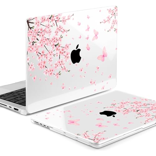 Image of MEEgoodo Case for M5 MacBook Pro 16 inch Case 2026 2024 2023 2021 with M5 M4 M3 M2 M1 Pro /Max Chip, Fit Model A3429 /A3428 /A3403 /A3186 /A2991 /A2780 /A2485, Cherry Blossoms