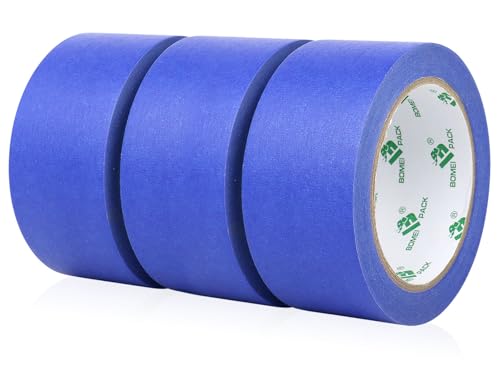 BOMEI PACK 3 Pack Blue Painters Tape, 2 x 30yds,